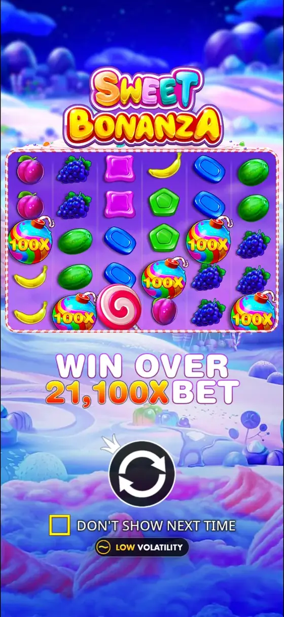 Sweet Bonanza on a phone in portrait mode